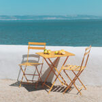Ensemble Table et 2 chaises Métal Jaune COLORFUL