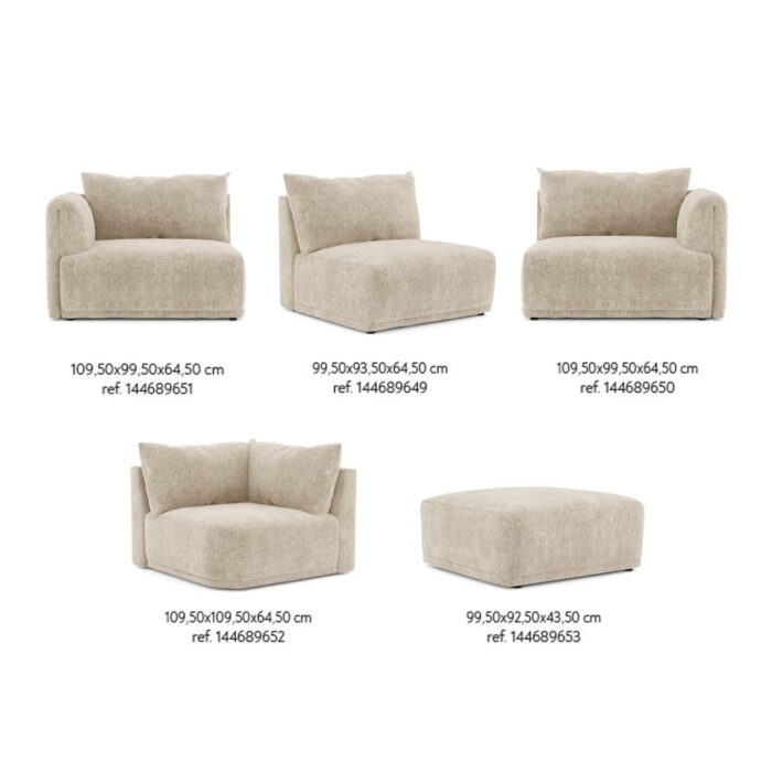 Módulo de sofá pouf bege COTILLARD - Image 5