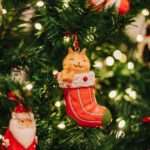 Ornement chat chaussette orange 12cm COZY – Image 2
