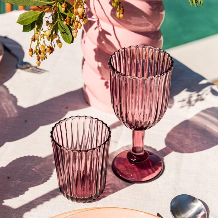 Verre à pied violet STRIPES – Image 1