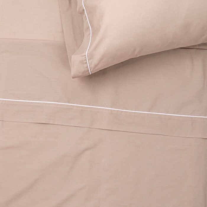 Drap de dessus Coton Percale Galet 160x280 SAMOA – Image 1
