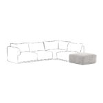 Módulo de sofá pouf cinza COTILLARD - Image 5